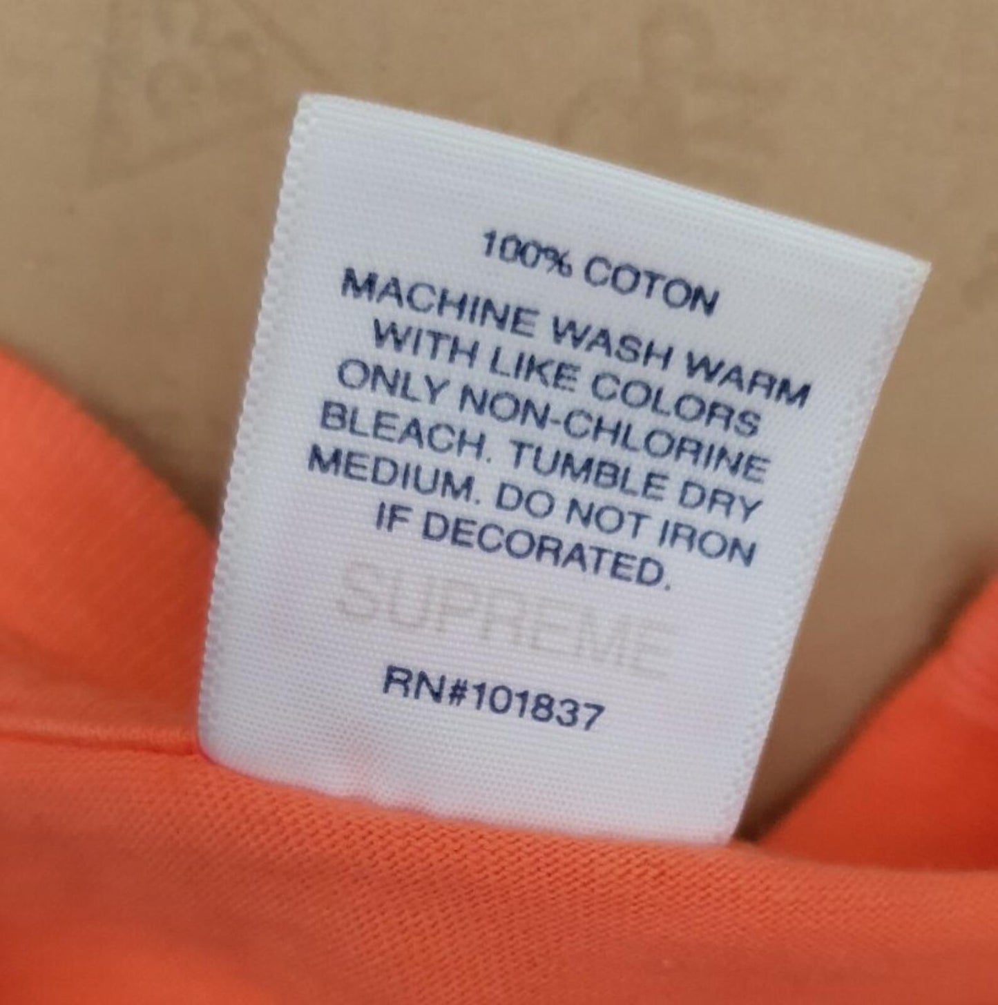 SS19 Supreme Kids Tee Orange Size M