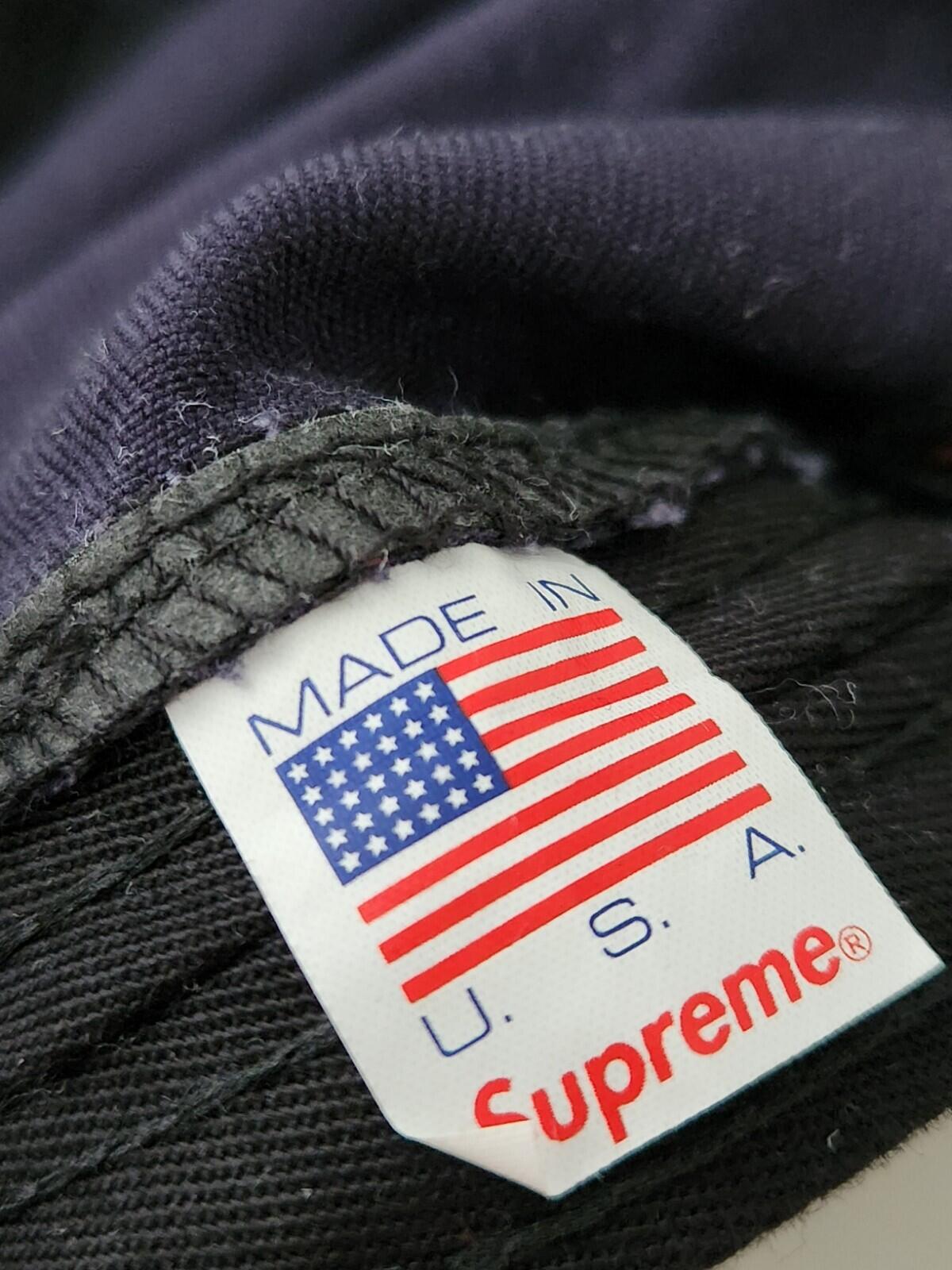 SS16 Supreme Washed Chino Twill camp cap Hat Navy box logo