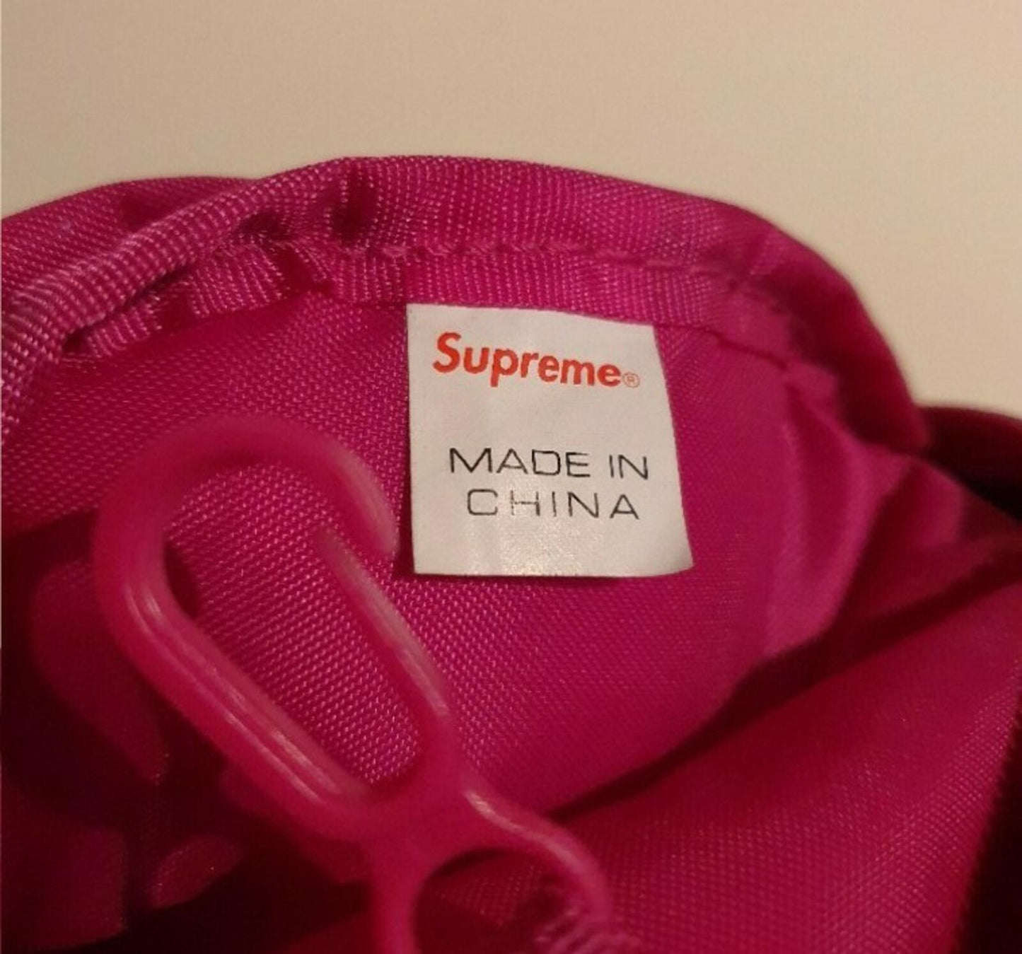 SS17 Supreme small shoulder bag magenta Cordura fabric