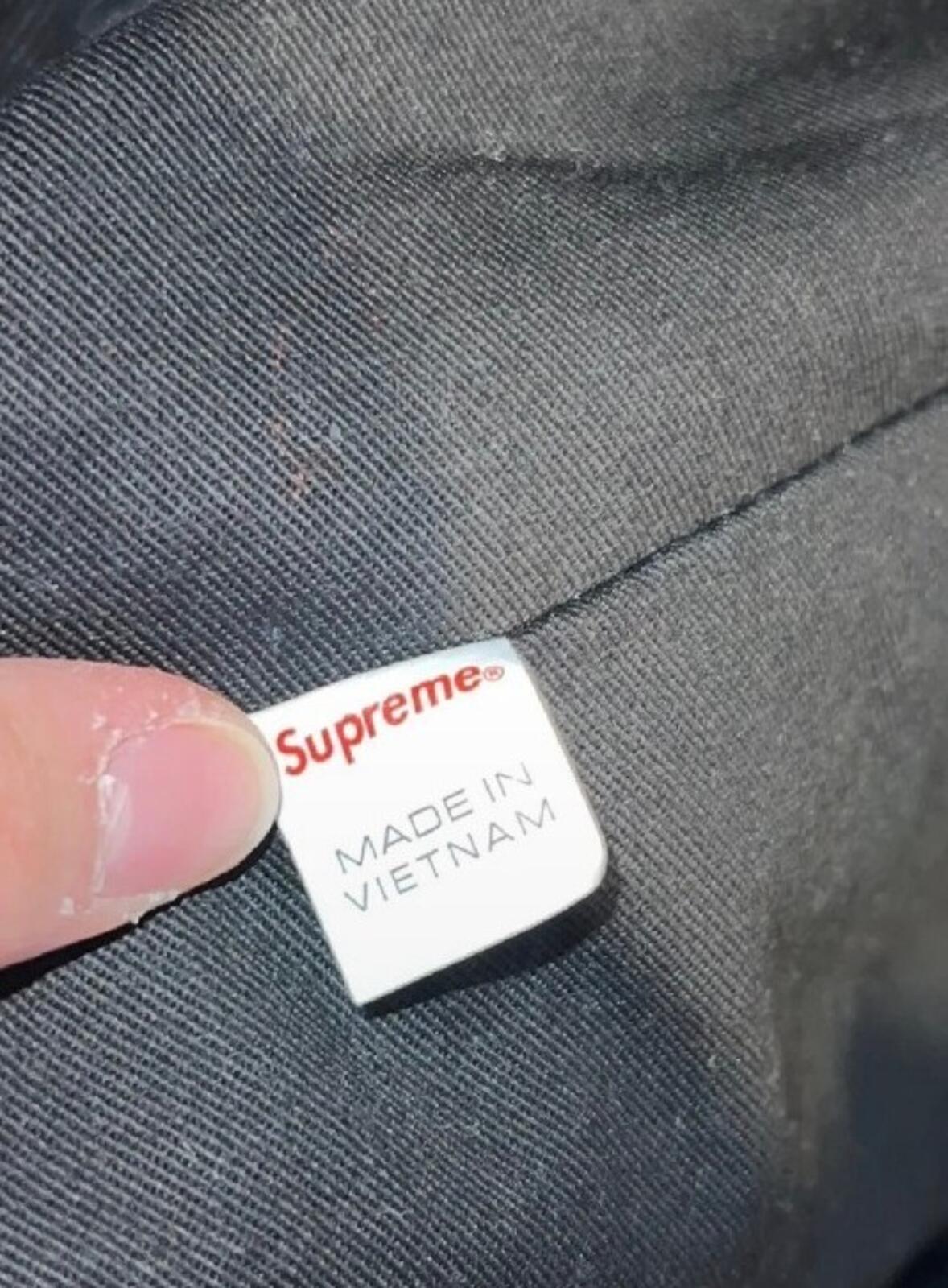 FW20 Supreme Canvas tote bag black Box Logo