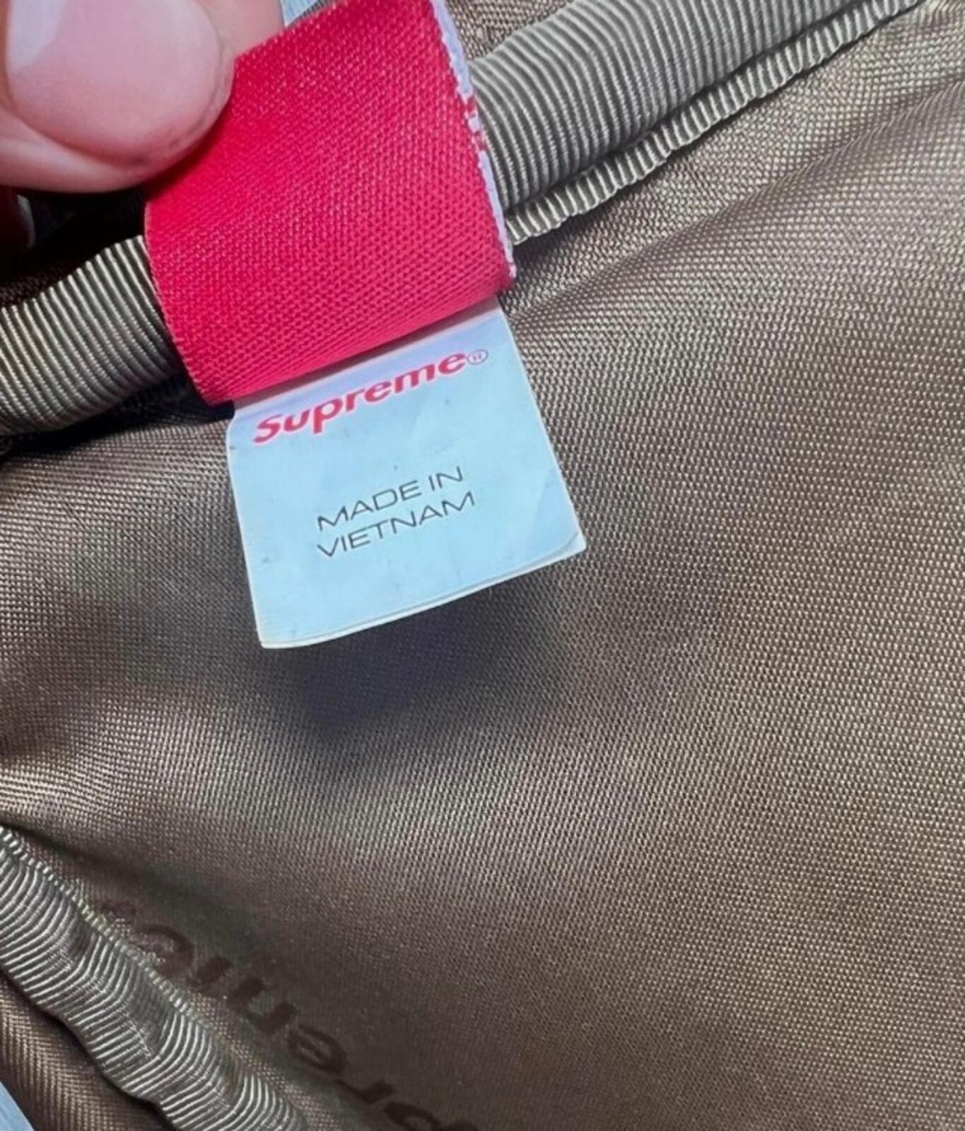 SS22 Supreme Fat Tip Jacquard Denim Waist Bag Oliva