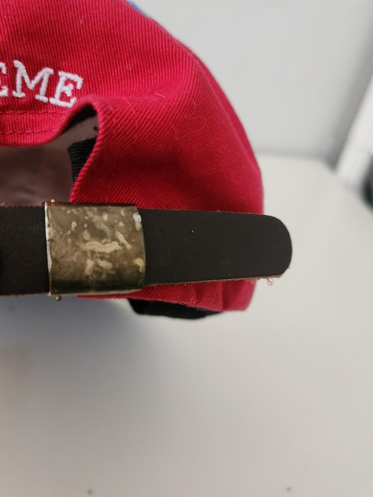 SS16 Supreme 2-Tone Washed S Logo 6-panel Cap Red