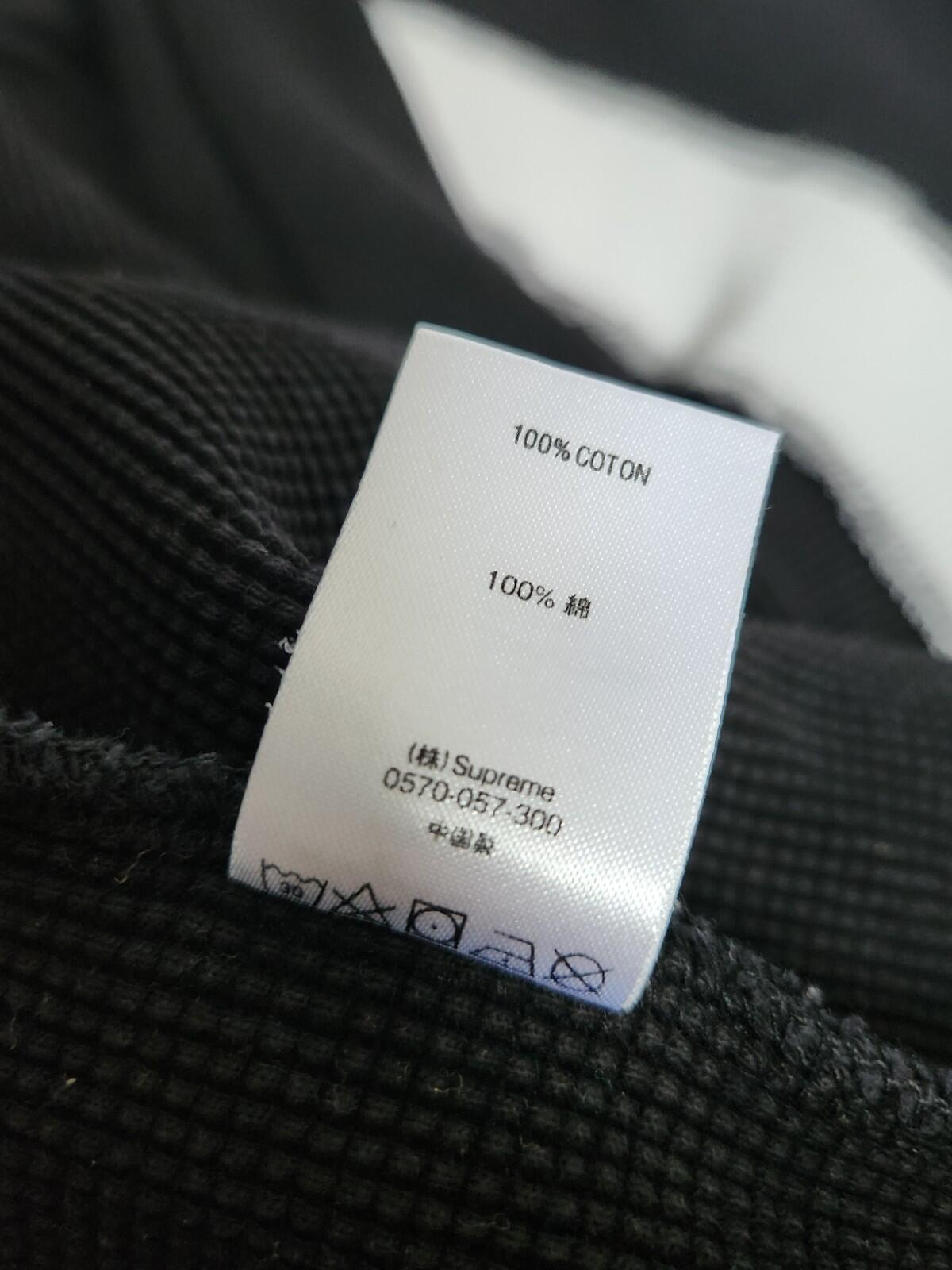 FW18 Supreme Panel Stripe Waffle Thermal Crewneck Black Size M