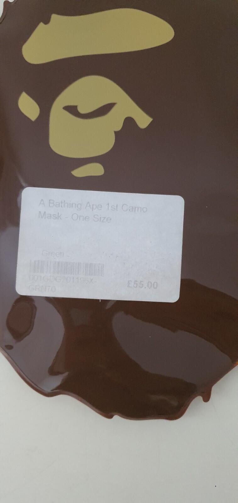 A BATHING APE 1st camo face mask green camouflage BAPE RRP £55