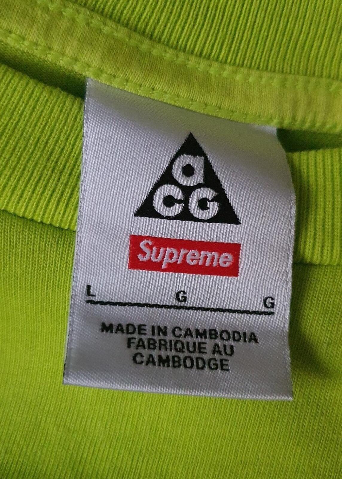 FW22 Supreme x Nike ACG Grid Tee Green Size L