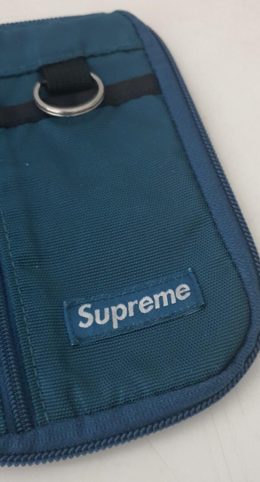 FW19 Supreme dark teal small zip pouch cordura nylon bag Water resistant wallet