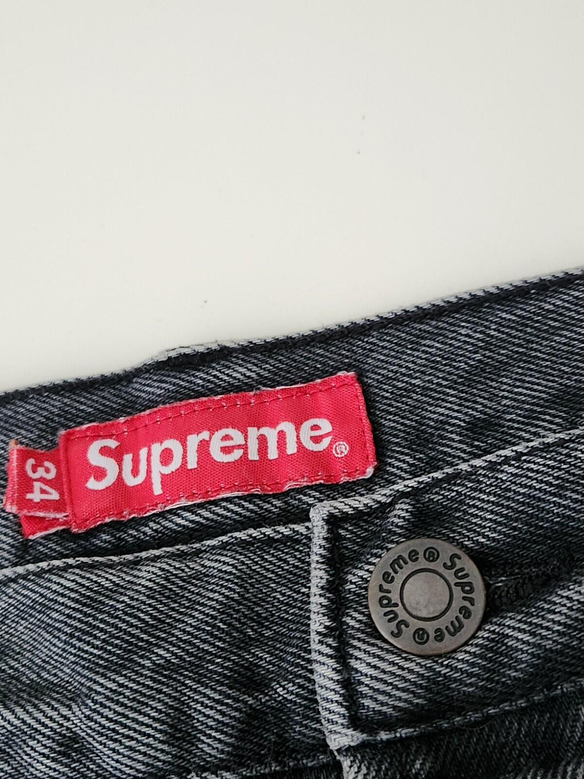 FW21 Supreme washed regular jeans size 34 blue W34 L32 star denim Black Trousers