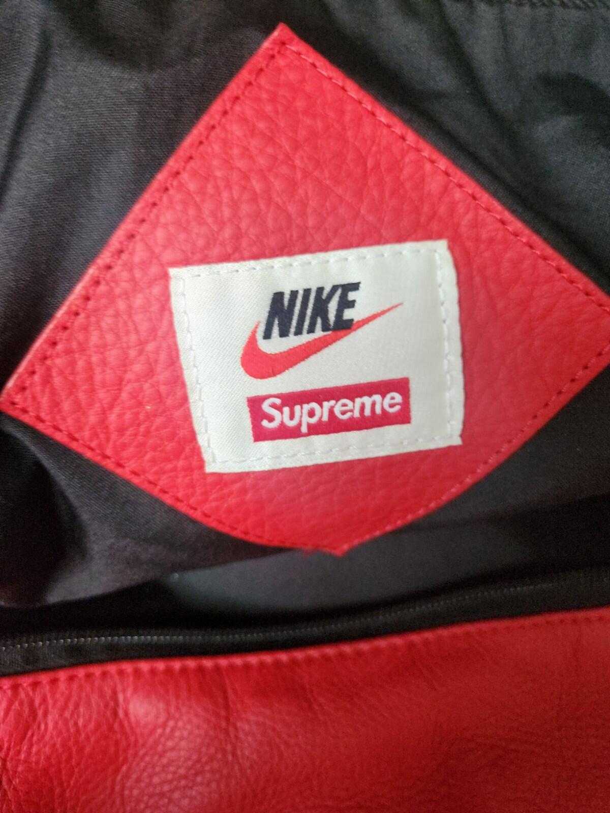 FW19 Supreme x Nike Leather duffle bag box logo Premium Cowhide