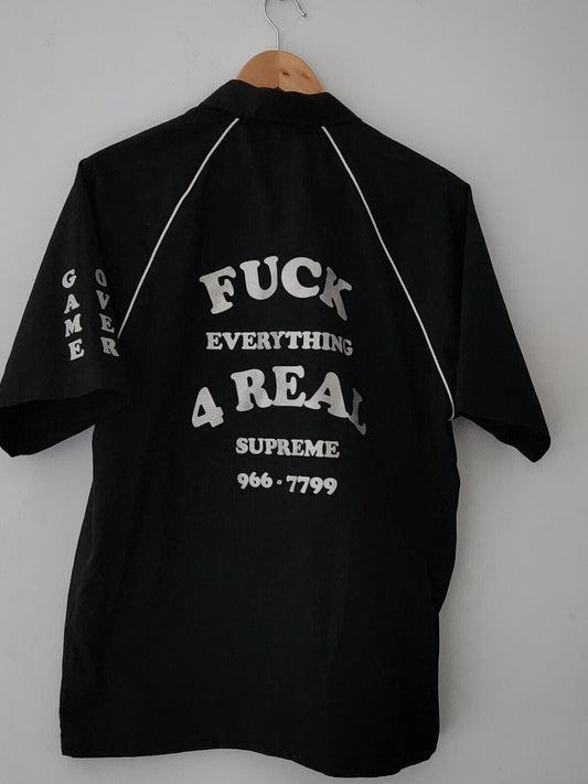Camisa de trabajo de manga corta negra talla M de Supreme SS22 "F UCK Everything"