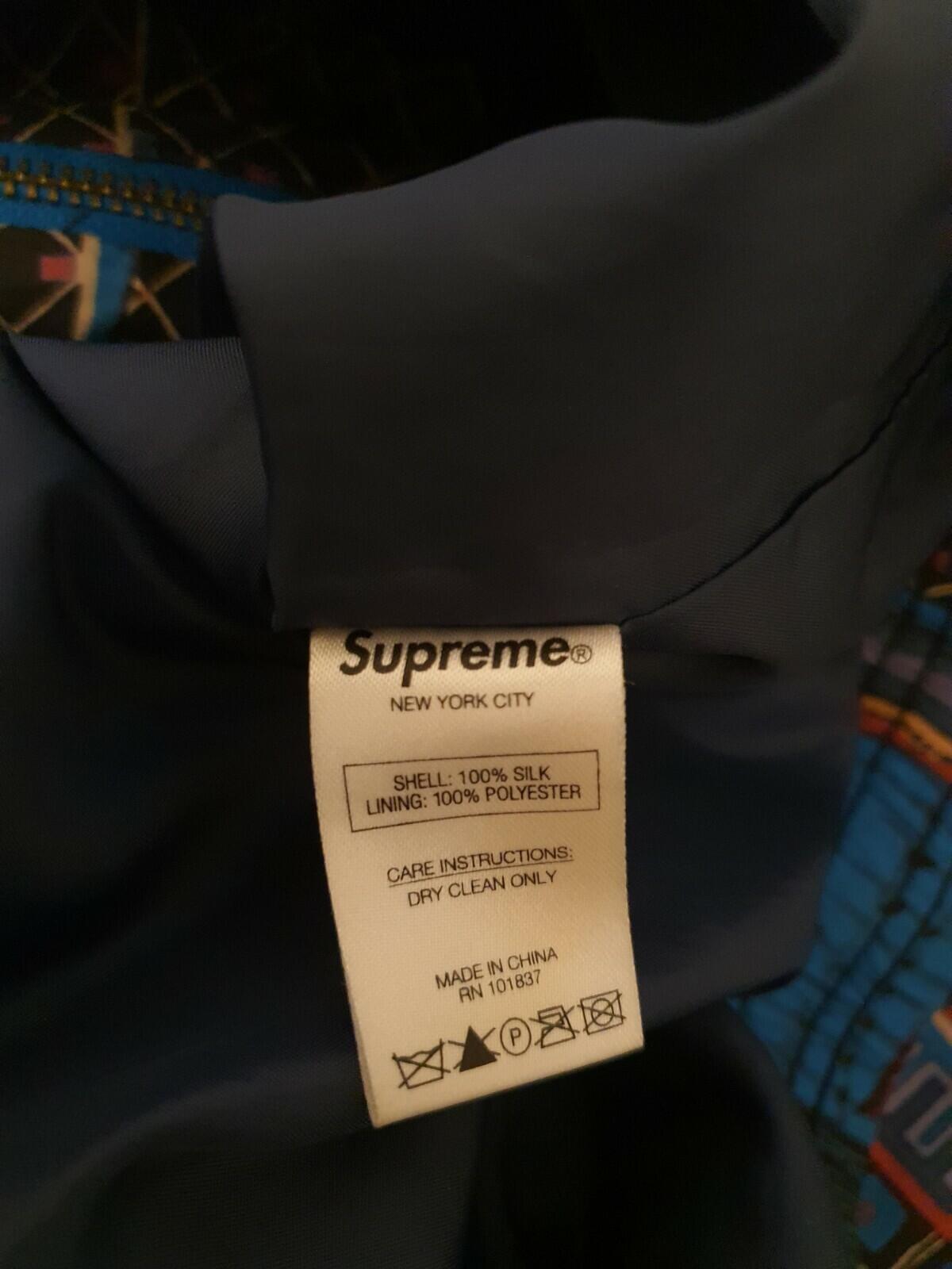 FW15 Supreme Silk bomber jacket size S small Rare Coat Flowers
