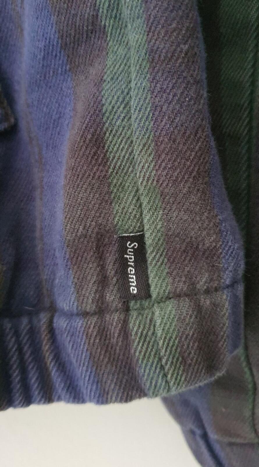 FW16 Supreme Denim Harrington size M medium plaid jacket