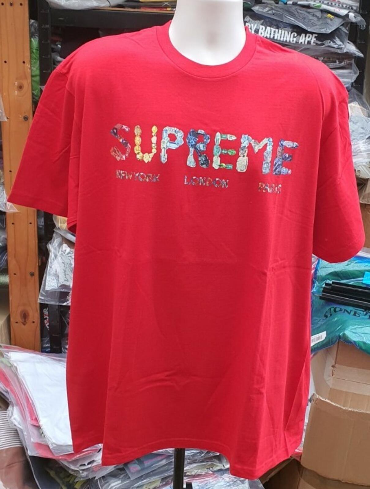 SS18 Supreme Crystals tee red Rocks T-shirt size XL New with tag