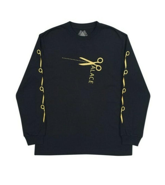 AW17 Palace Scissors black L/S Tee Langarm Größe M T-Shirt Neu im Staubbeutel