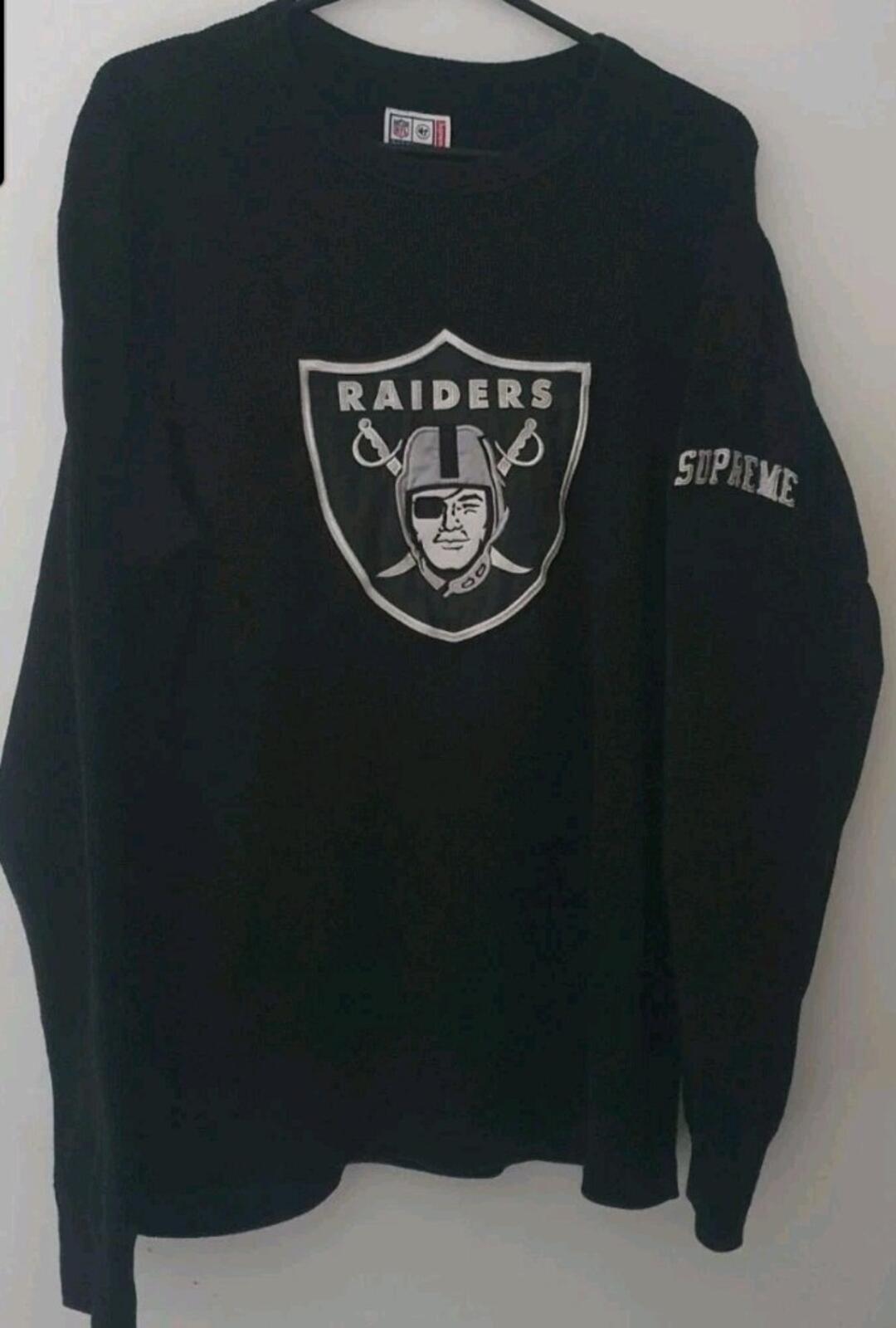 SS19 Supreme x NFL x Raiders x '47 thermal crewneck black size M medium