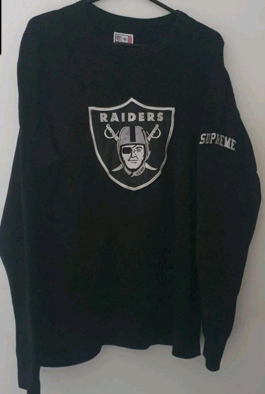 SS19 Supreme x NFL x Raiders x '47 thermal crewneck black size M medium