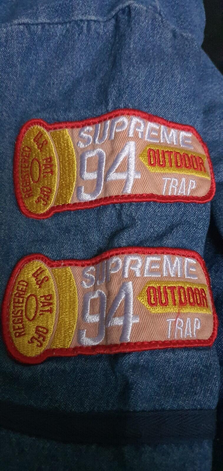 SS21 Supreme Patches Denim Baseball Jersey size S small