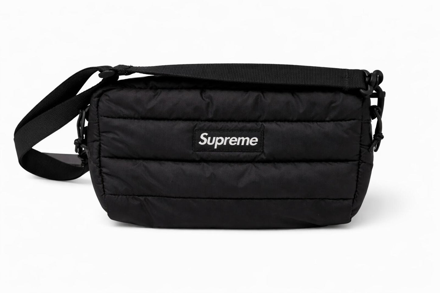 FW22 Supreme Puffer Side Bag Shoulder Black Water Resistant