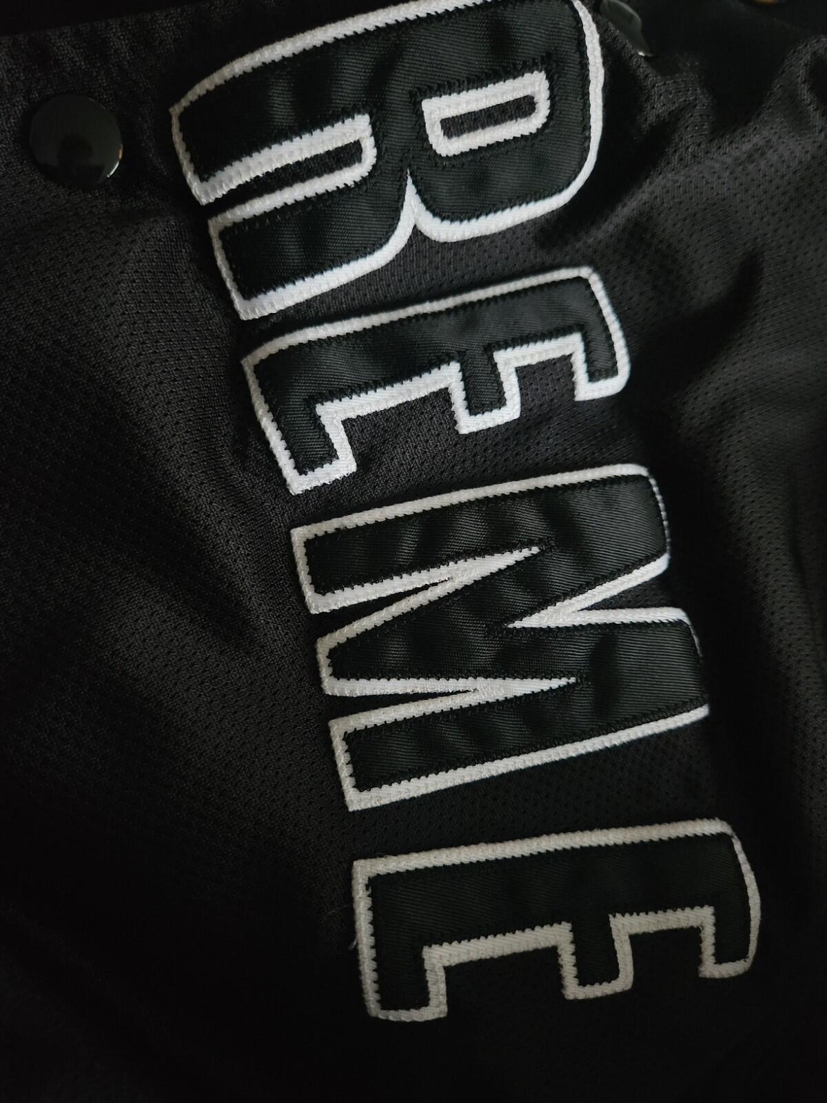 SS15 Supreme Mesh Nylon Varsity Jacket Black Size M