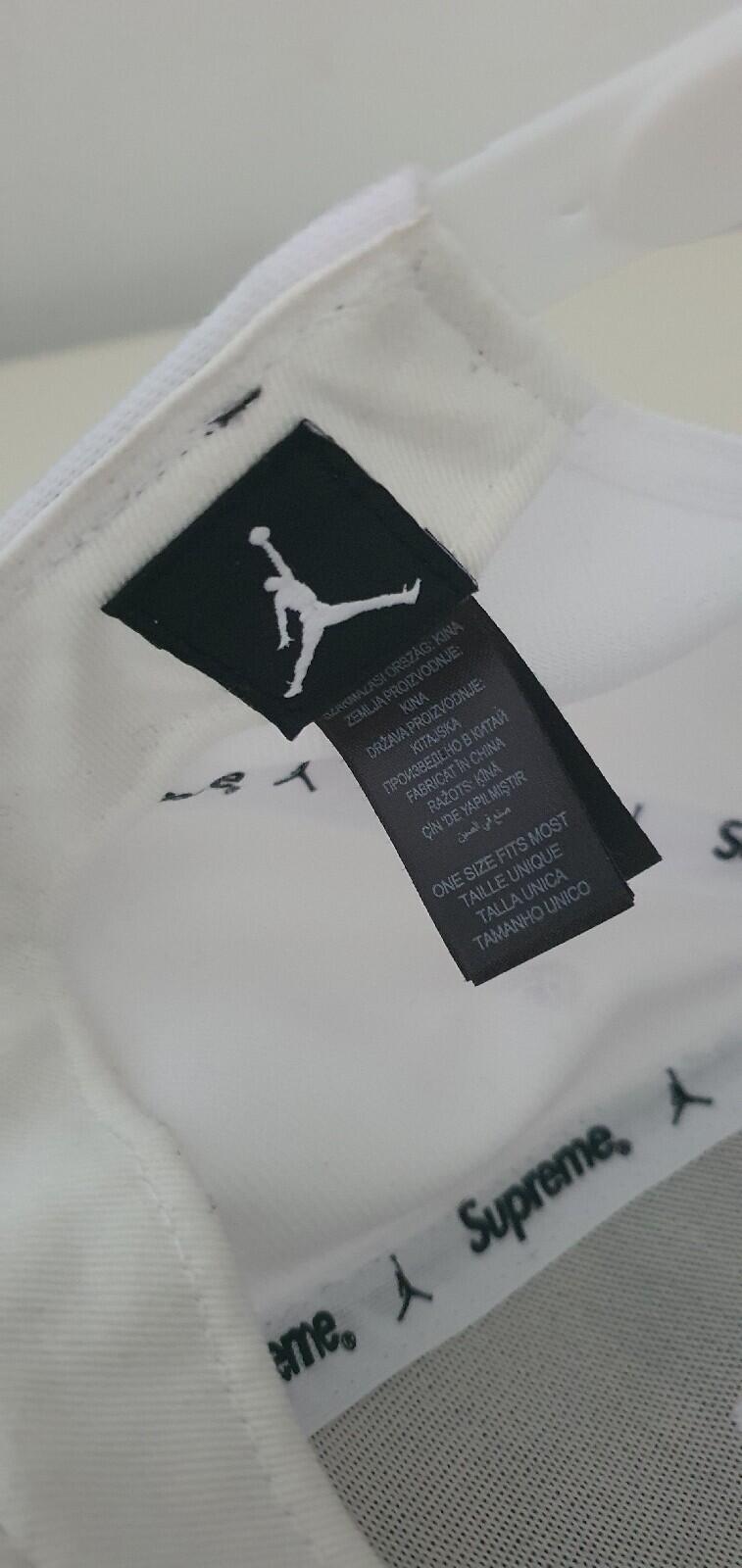FW15 Supreme x Jordan White 6-Panel cap Jumpman hat Rare
