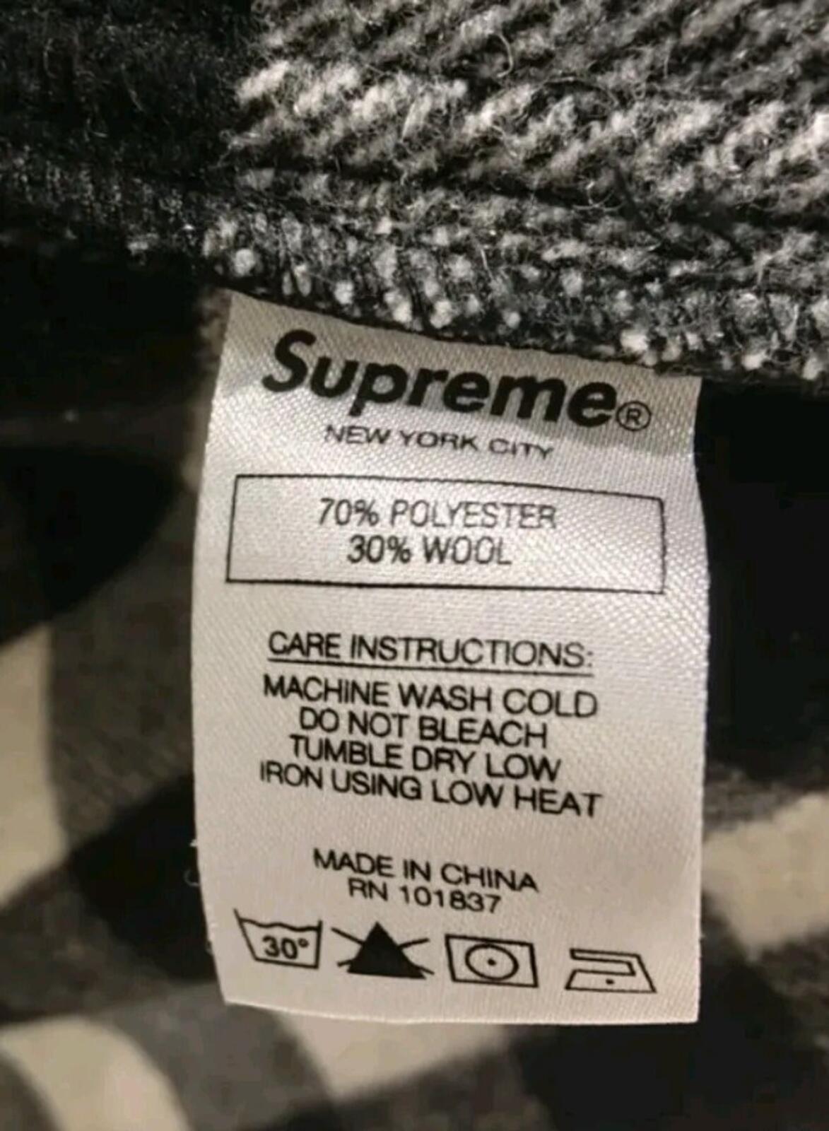 FW19 Supreme 1 - 800 Buffalo Plaid Shirt Black Size M Medium Artwork by AOI