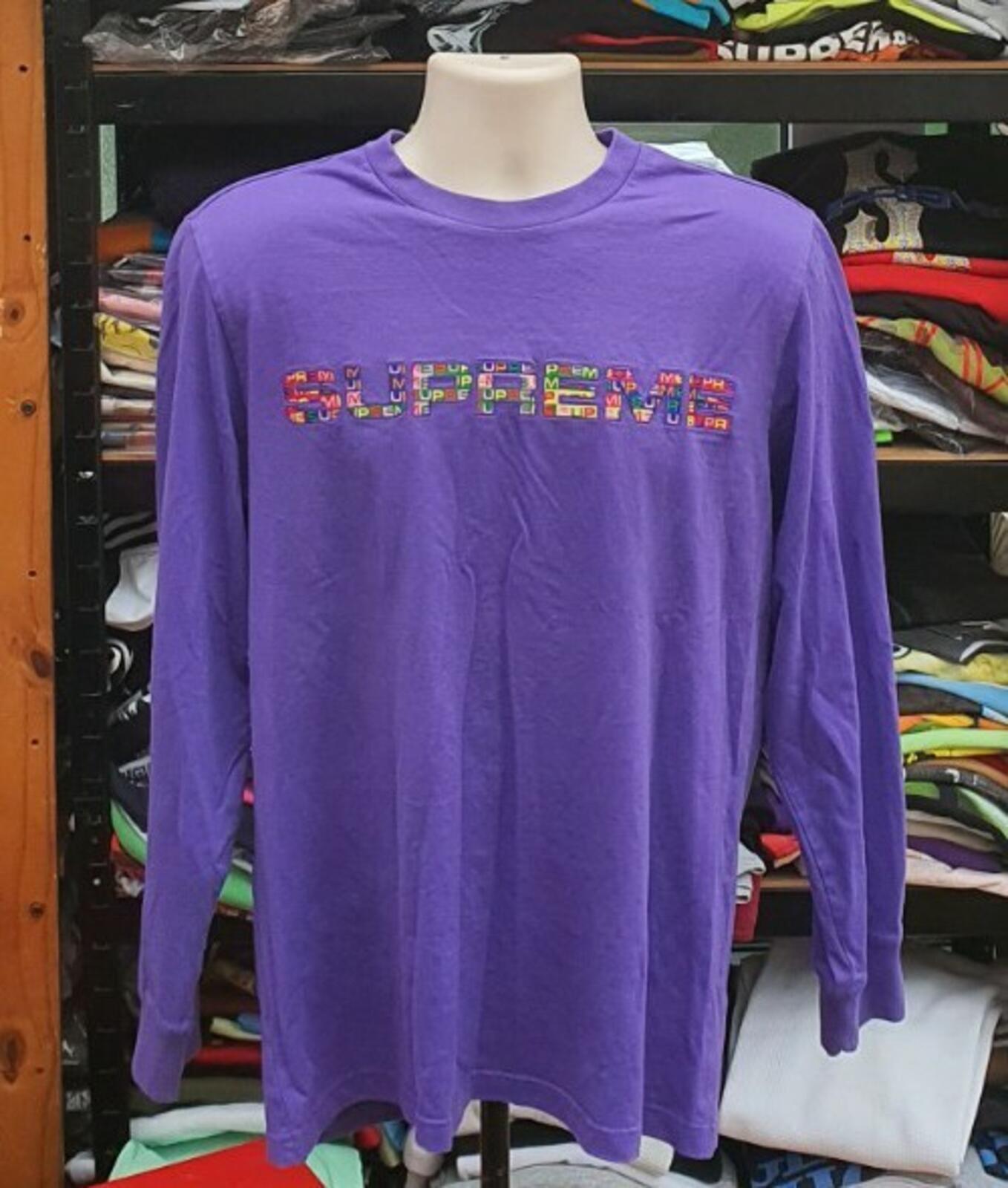 SS20 Supreme Meta Logo L/S Top Purple Size M
