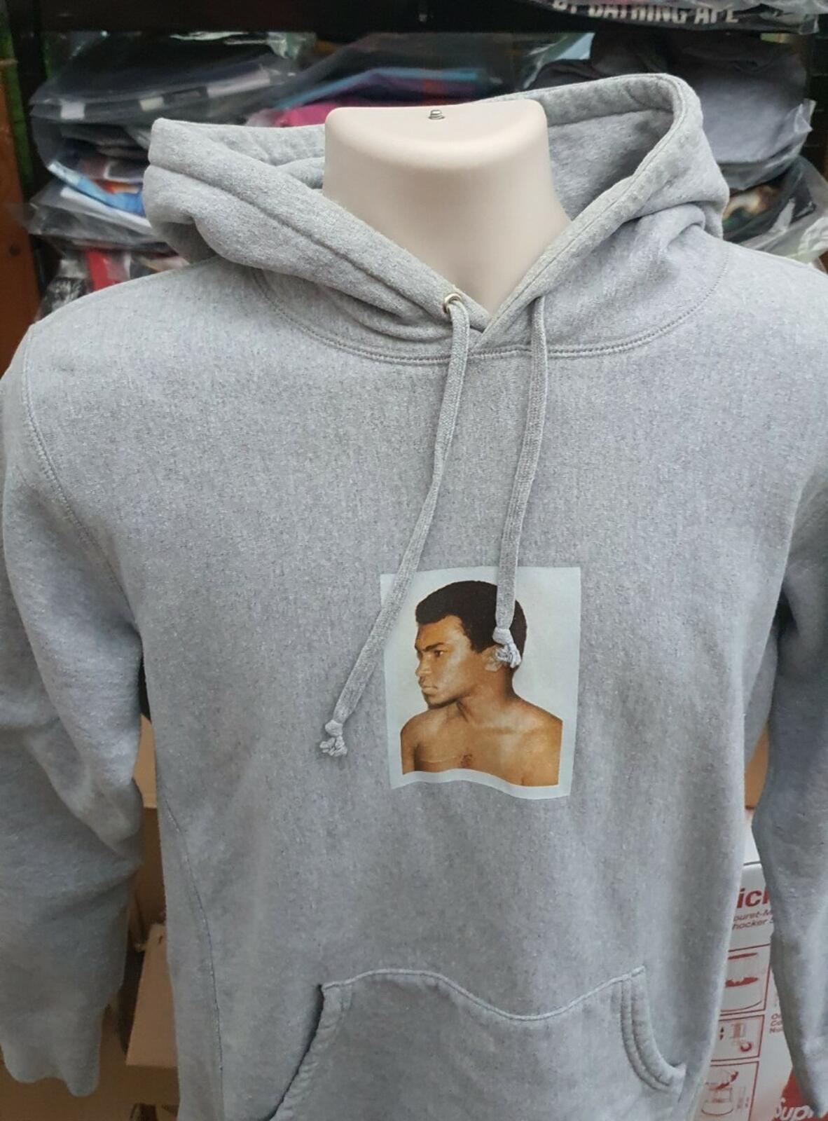 SS16 Supreme AliWarhol Hooded Sweatshirt Heather Grey Größe M Muhammad Ali