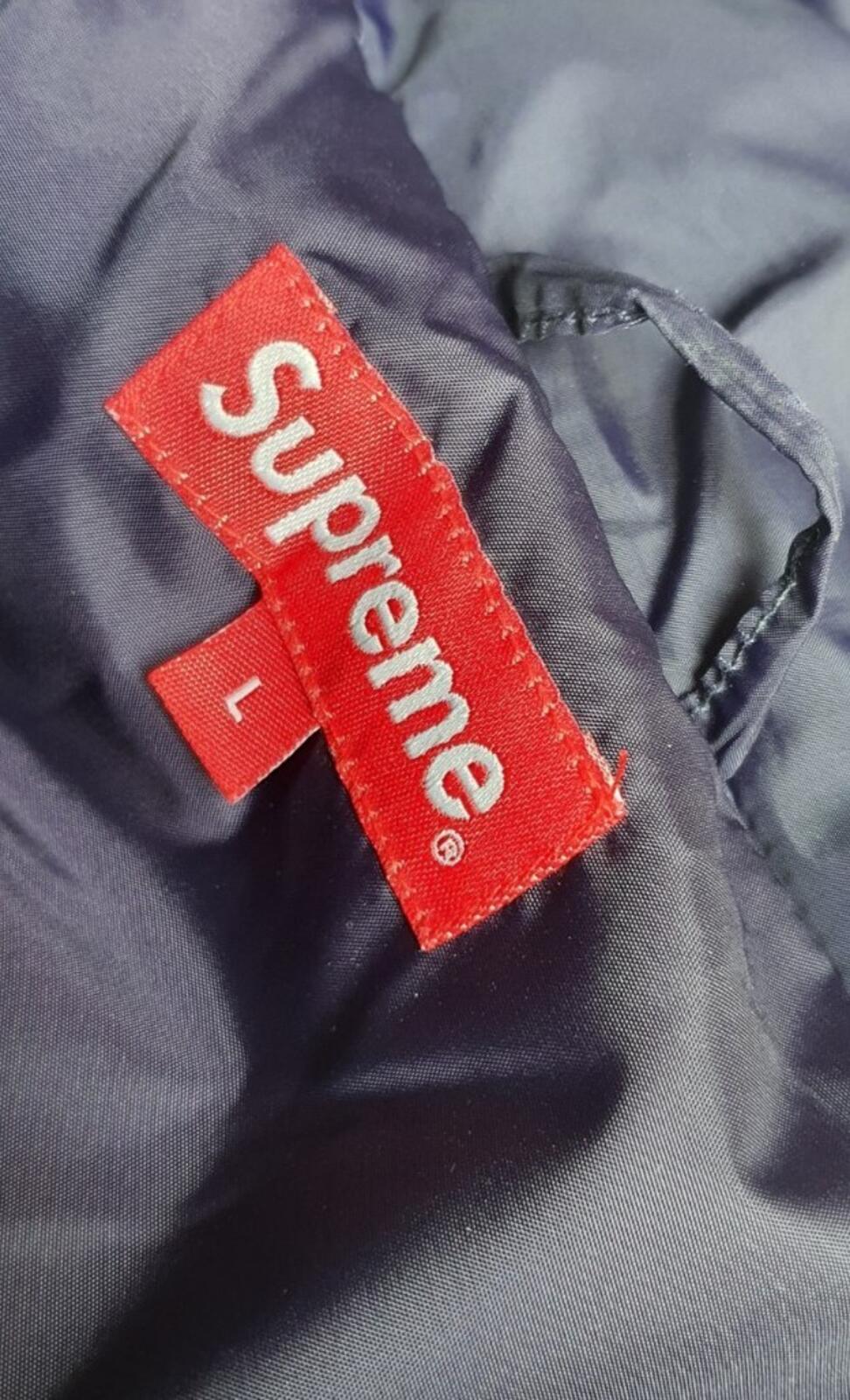 Chaqueta acolchada SS18 Supreme Gradient Puffy grande resistente al agua azul marino plumón de pato
