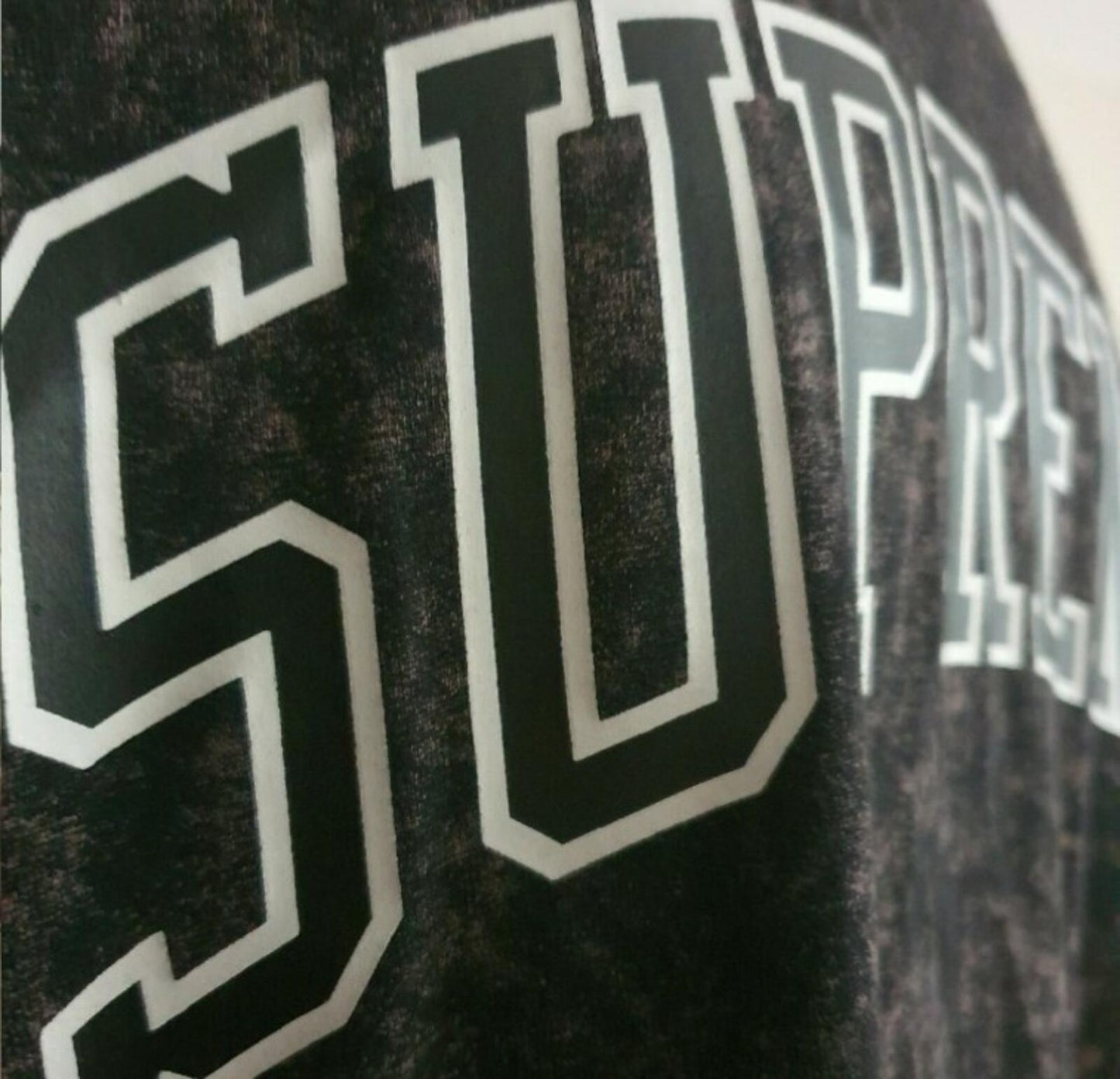 SS17 Supreme Acid wash arc logo l/s top size L large black long sleeve
