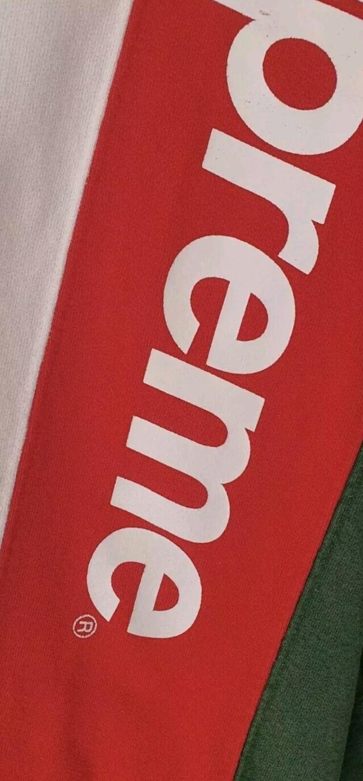 SS16 Supreme Panelled Crewneck size L large white sweatshirt Jumper