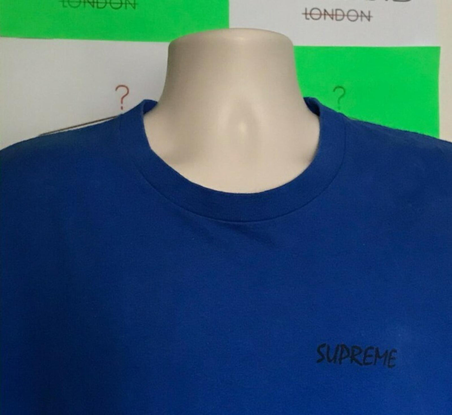 FW14 Supreme Stalion Langarm-T-Shirt Blau Größe XL