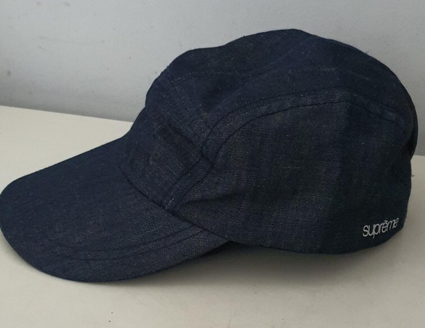SS11 Supreme Denim Sports Cap Leinen Fitted Hat Vintage 2011 Sehr selten