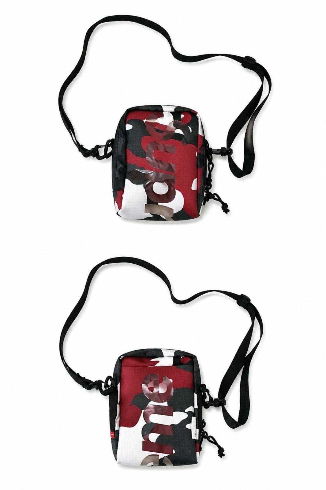 SS21 Supreme Neck Pouch Shoulder Bag Red Camo Water Resistant