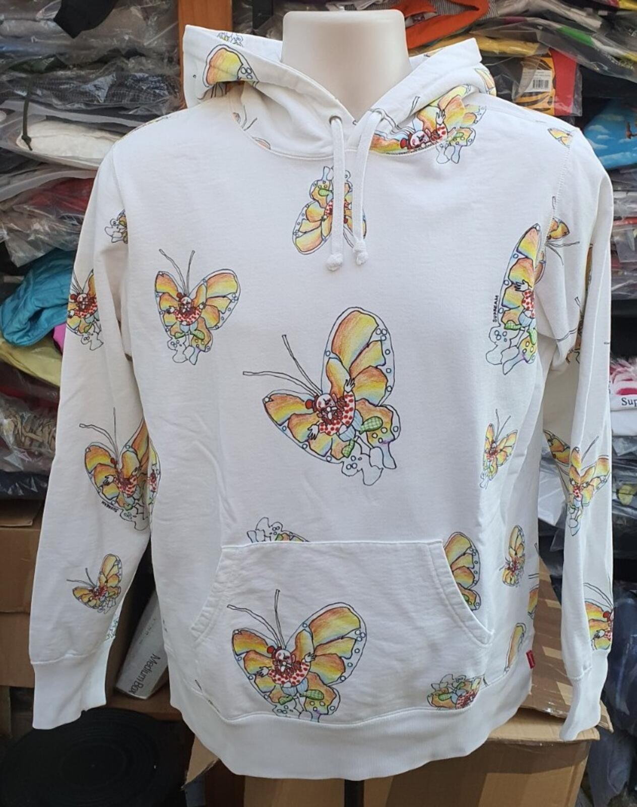 SS16 Supreme Gonz Butterfly Hooded Sweatshirt White Size S Mark Gonzales Gonz