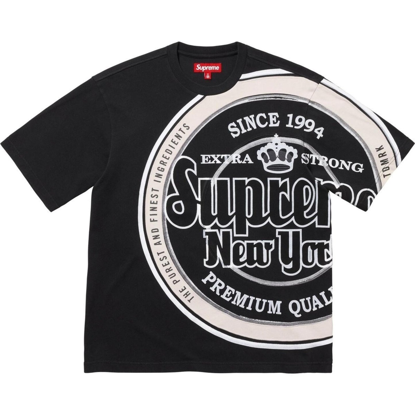 SS25 Supreme Lager S/S Top Black Tee size S Small T-Shirt New