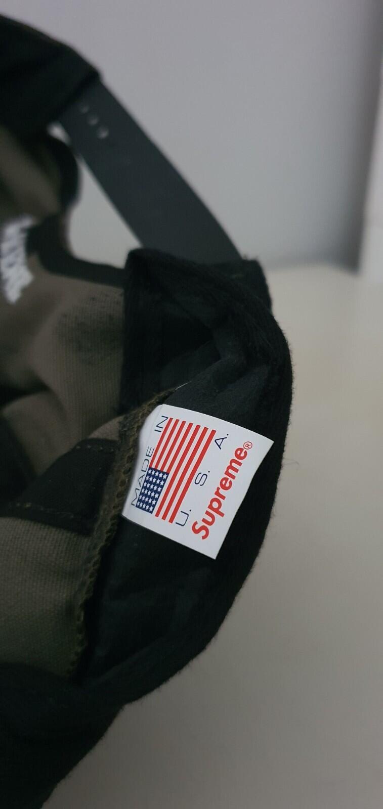 FW17 Supreme Studded Script Logo 5-panel hat Woodland Camo cap camouflage