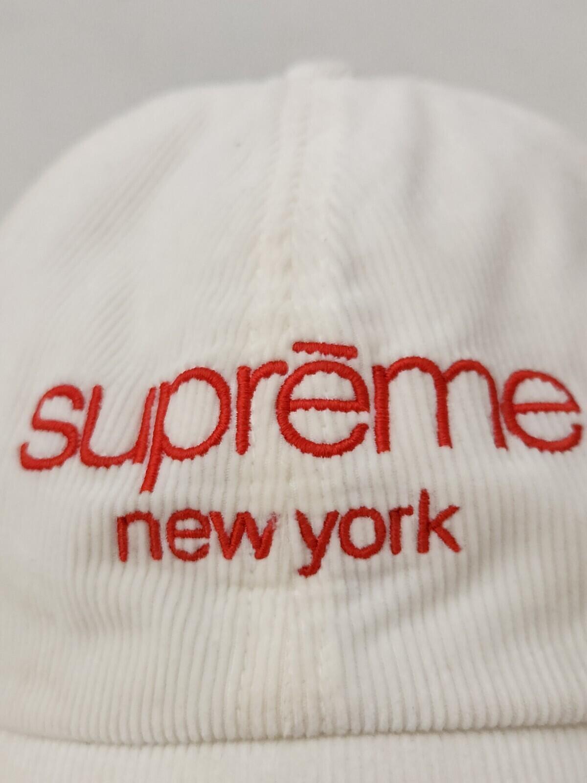 FW21 Supreme GORE-TEX Corduroy Classic Logo 6-panel Cap White Water Resistant