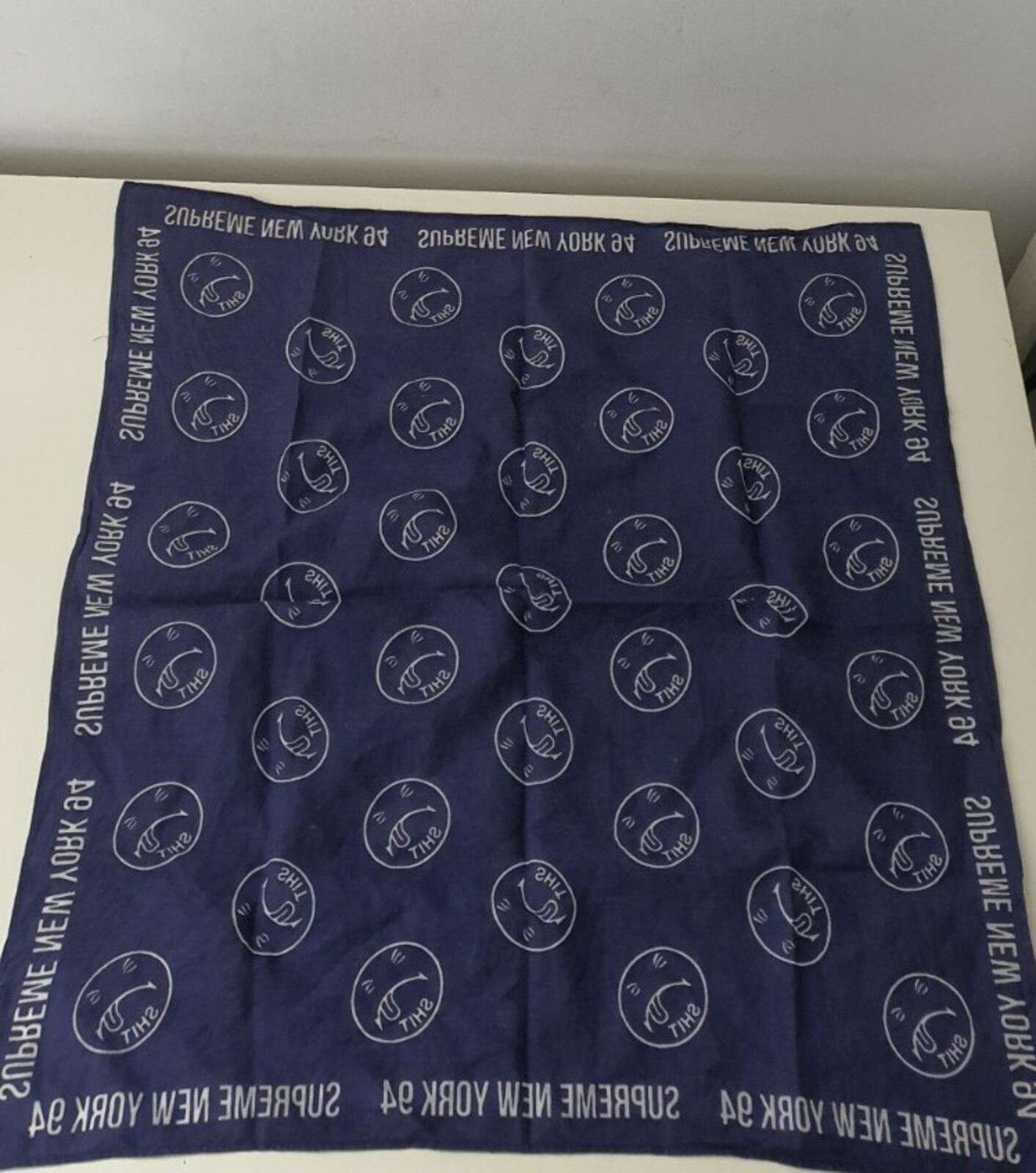FW17 Supreme SHI T bandana Navy Scarf Accessory