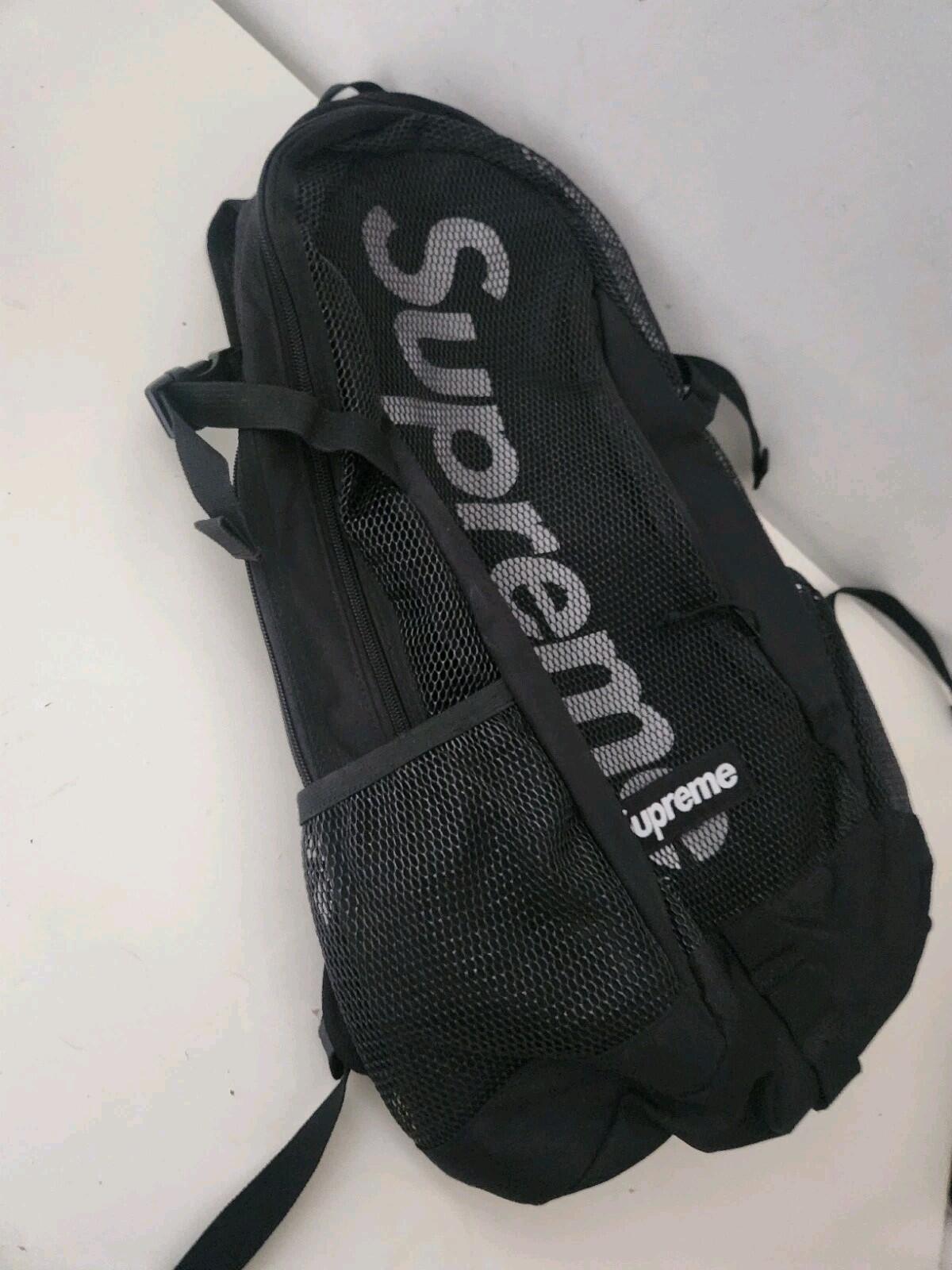 SS20 Supreme Black backpack Cordura Bag Mesh Rucksack