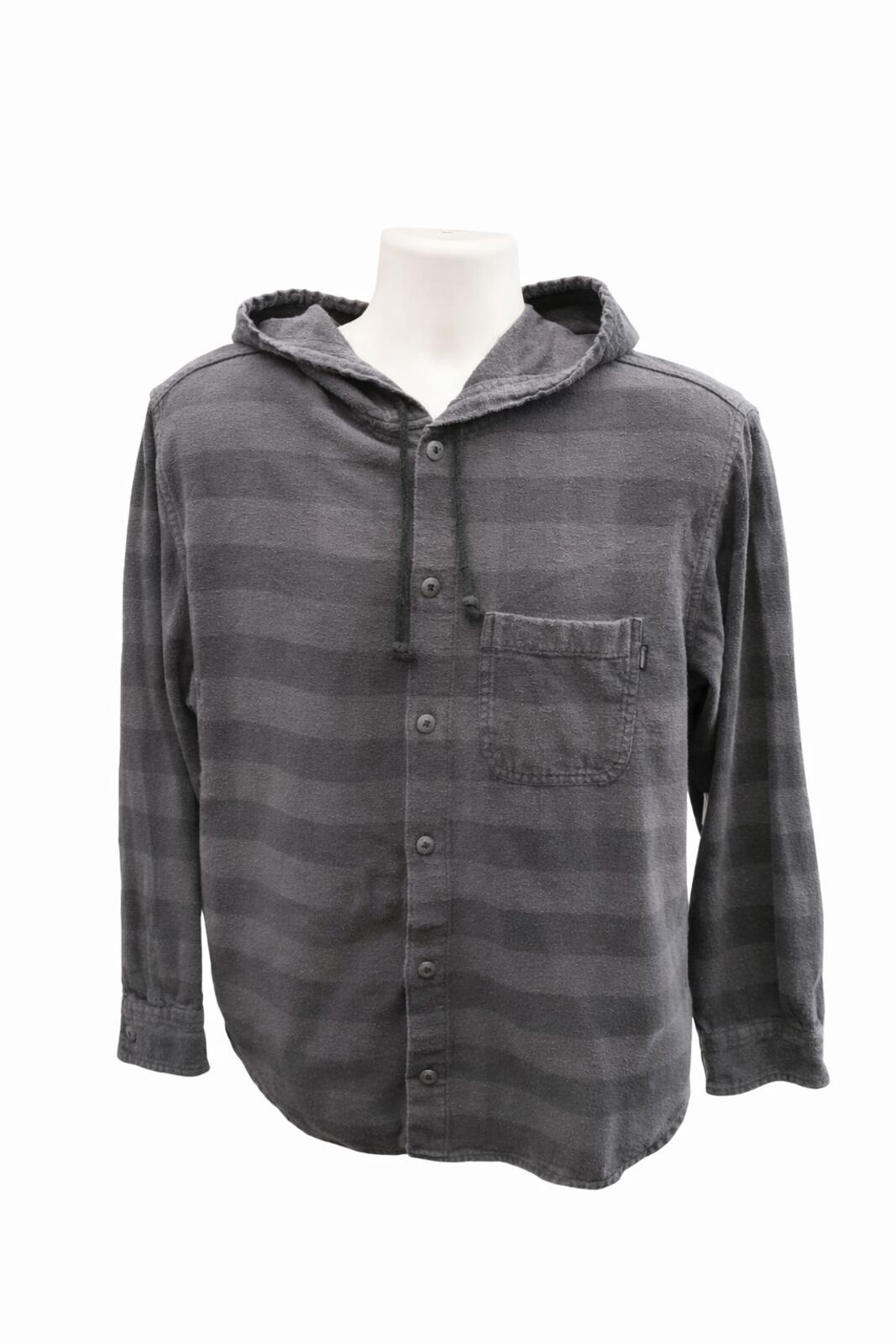 FW17 Supreme Hooded Buffalo Flannel Plaid Shirt Grey Size L