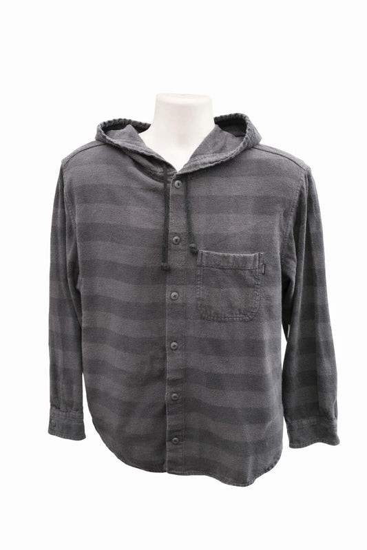 Camisa de franela a cuadros con capucha FW17 Supreme Buffalo gris talla L