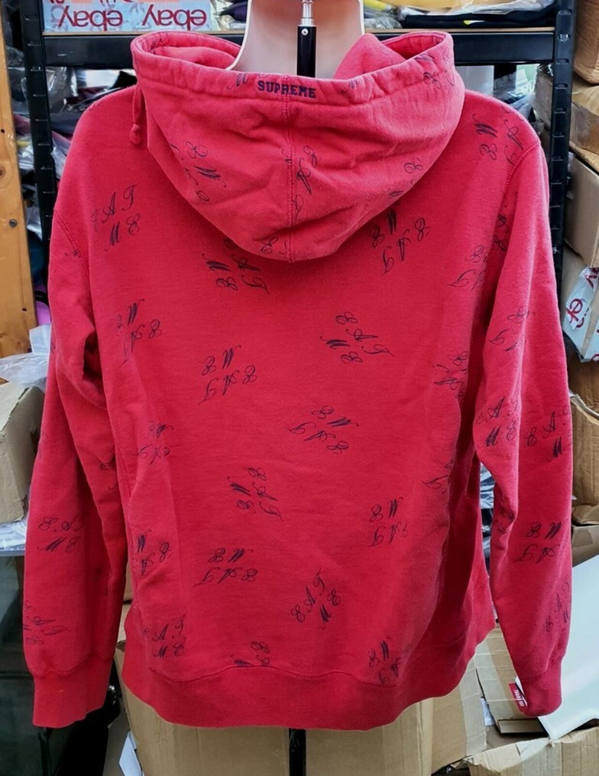 FW15 Supreme Eat Me Hooded Sweatshirt Red Size XL