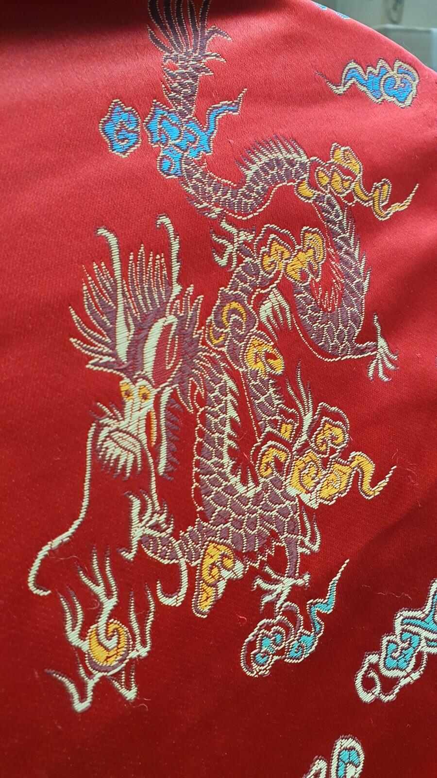 SS15 Supreme Emperor reversible bomber red satin jacket M medium dragon Chinese