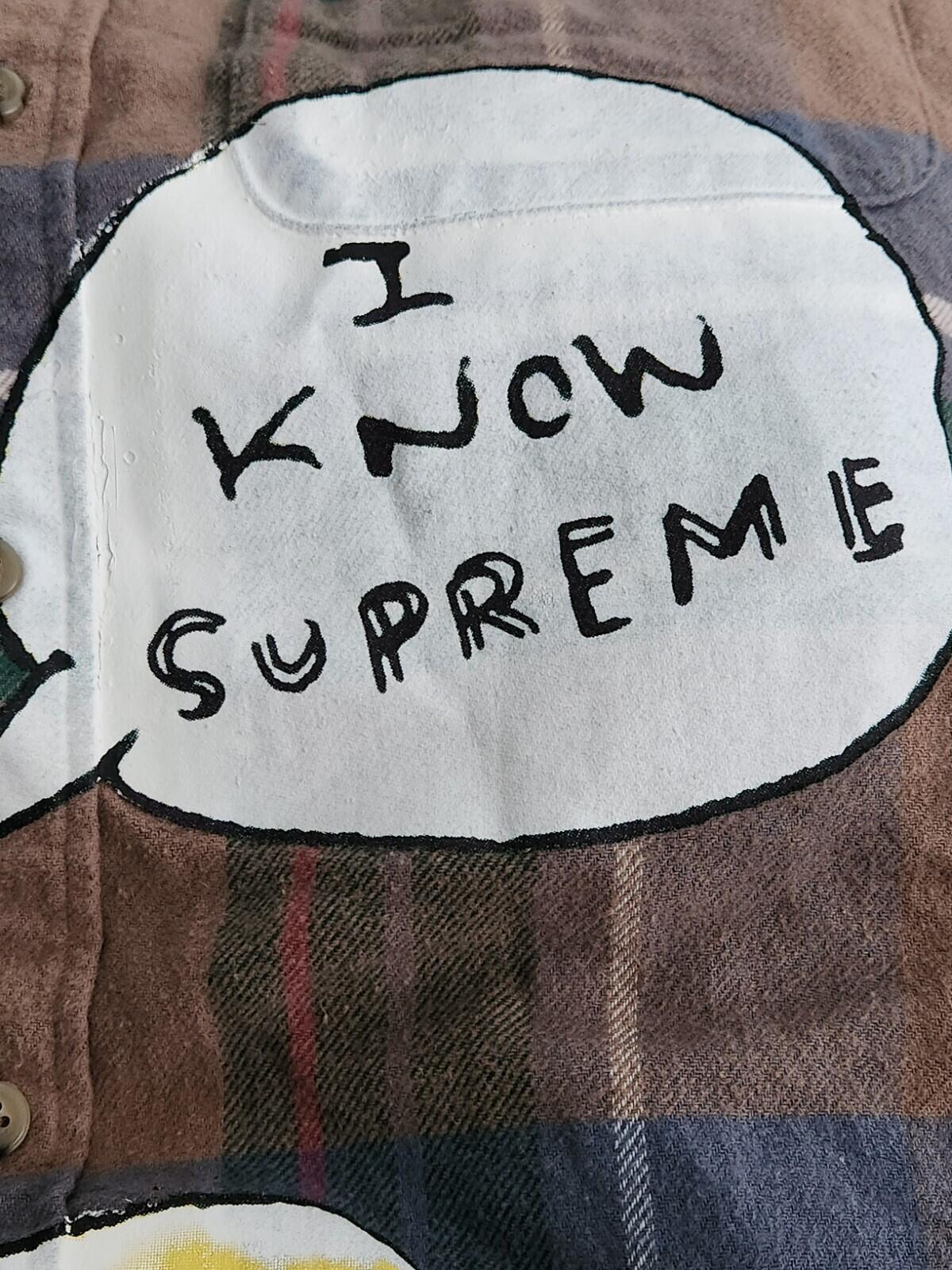 SS20 Supreme x Daniel Johnston plaid shirt Tan M Medium I KNOW SUPREME flannel