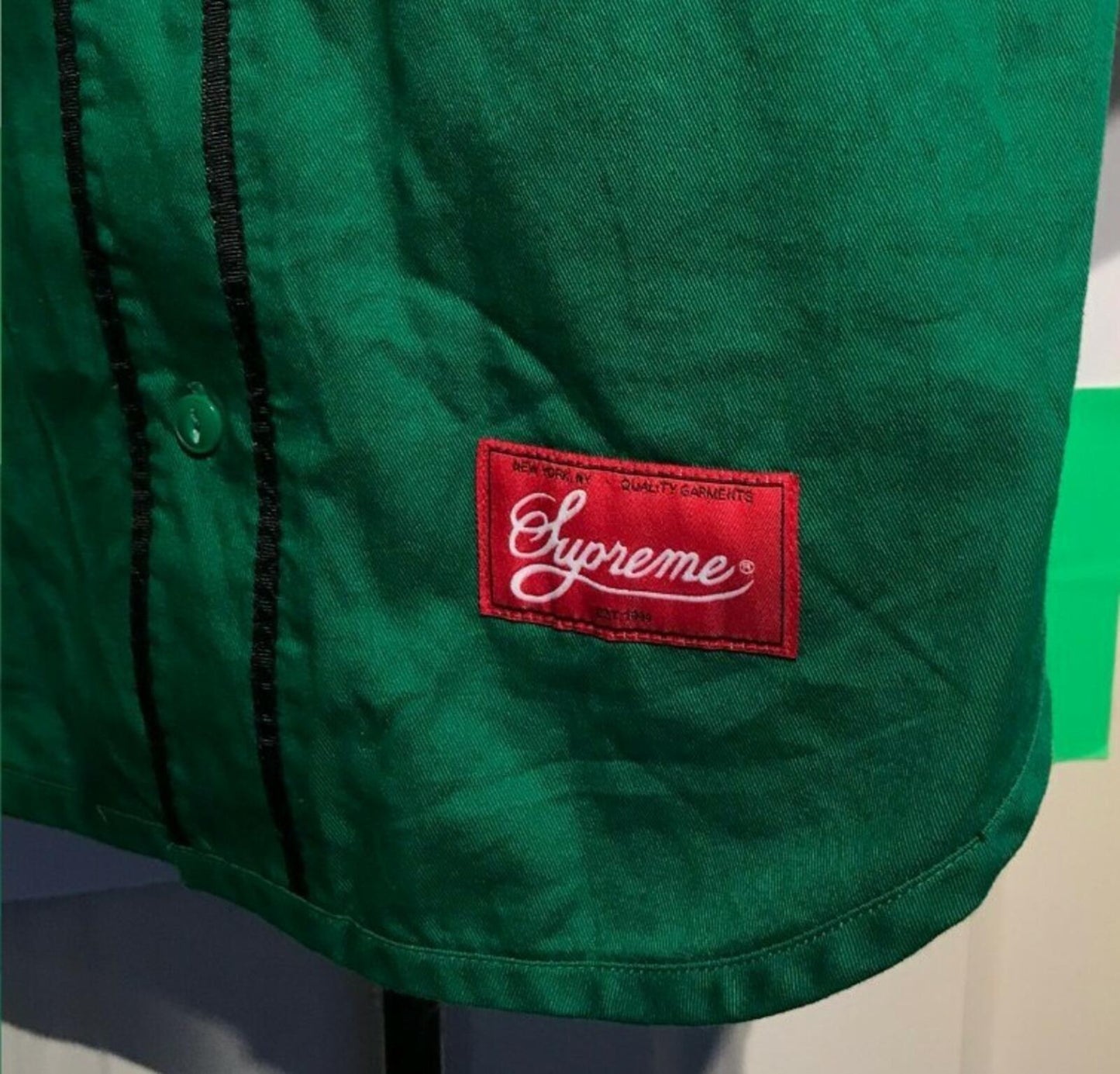 FW13 Supreme Chenille S Logo Jersey Green Size S