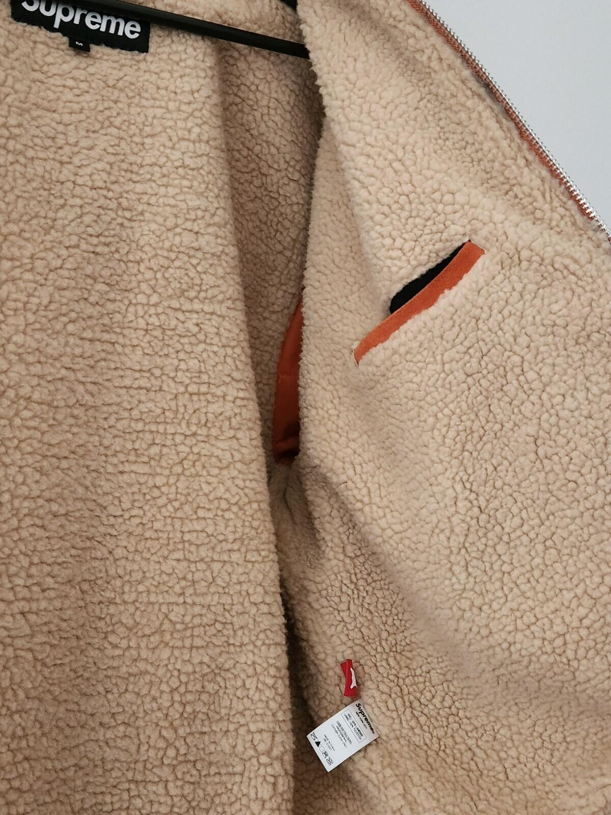 FW17 Supreme hooded suede Orange work jacket $588 Size M medium lambskin leather