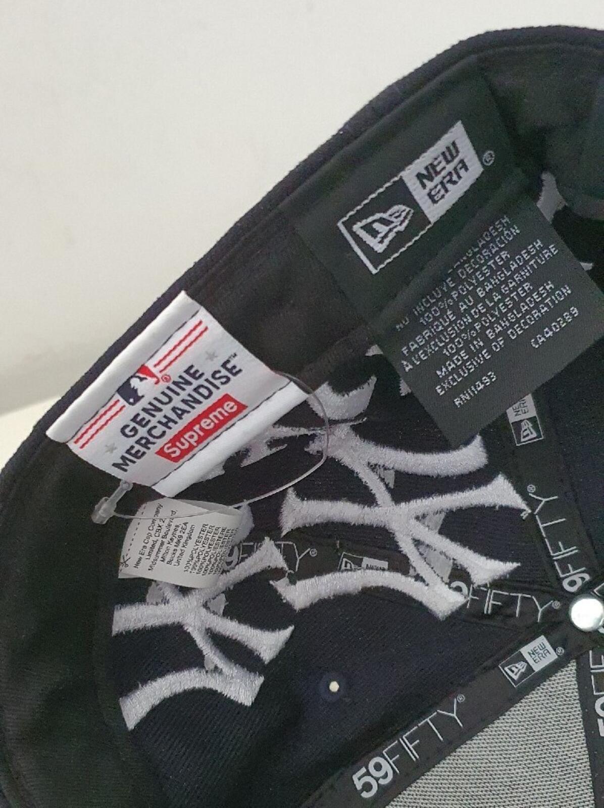 FW21 Supreme New York Yankees Box Logo New Era Navy Size 7 3/8