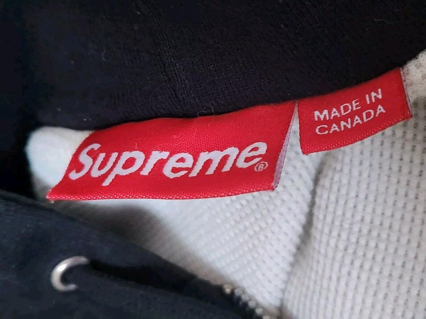 FW14 Supreme Reflective Logo Thermal Zip Up sweatshirt L Large Hoodie Black