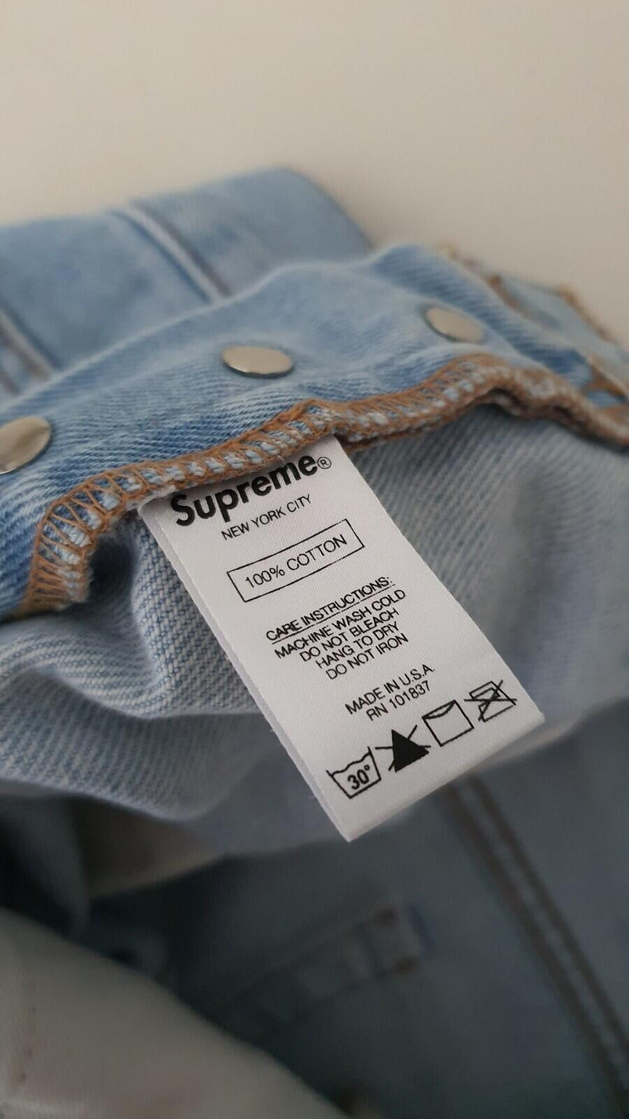 SS18 Supreme washed regular jeans size 34 blue W34 L32 star denim