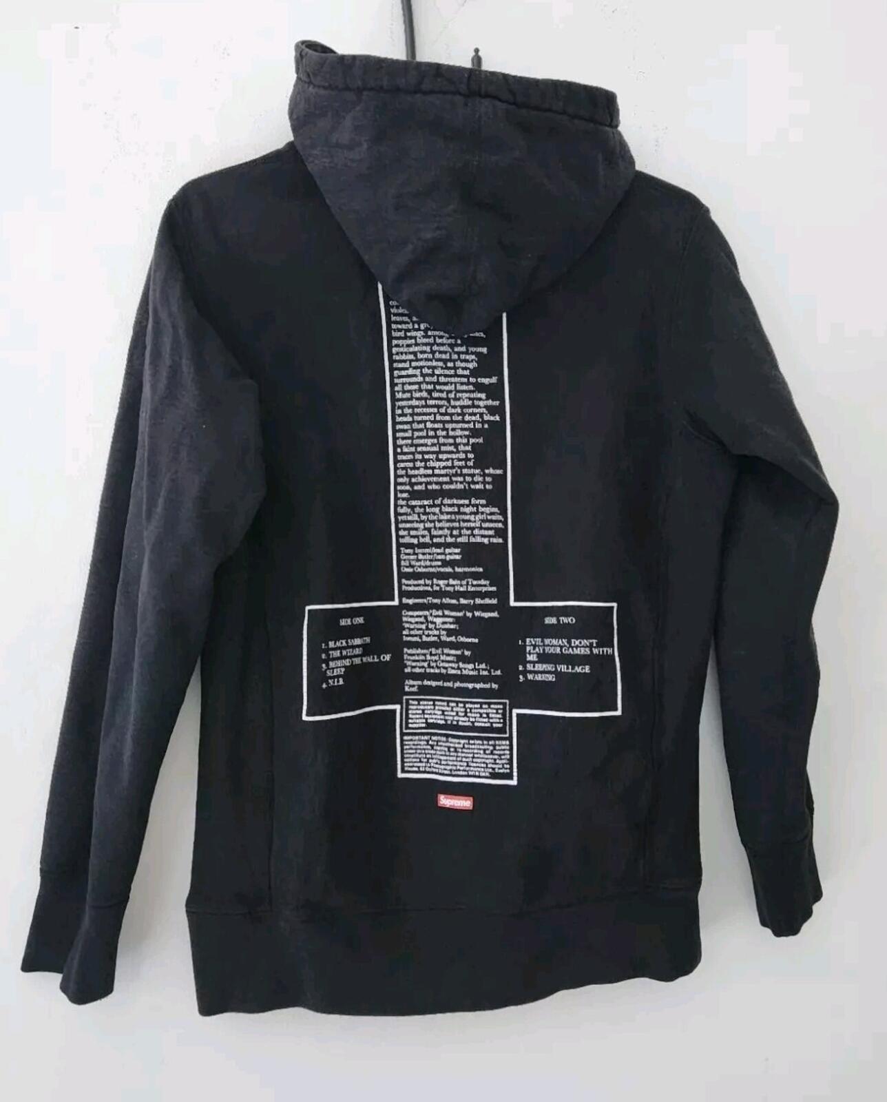 SS16 Supreme x Black Sabbath Kapuzenpullover Schwarz Größe S Hoodie