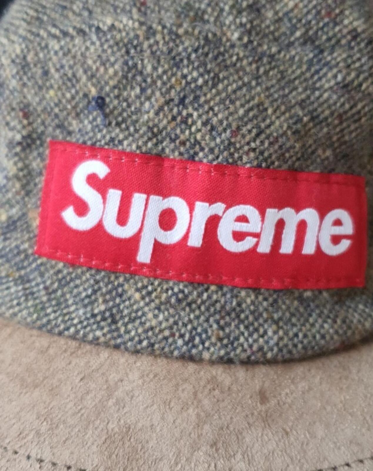 FW11 Supreme Donegal Wool Suede Visor Camp Cap grey Hat vintage 2011 Very Rare